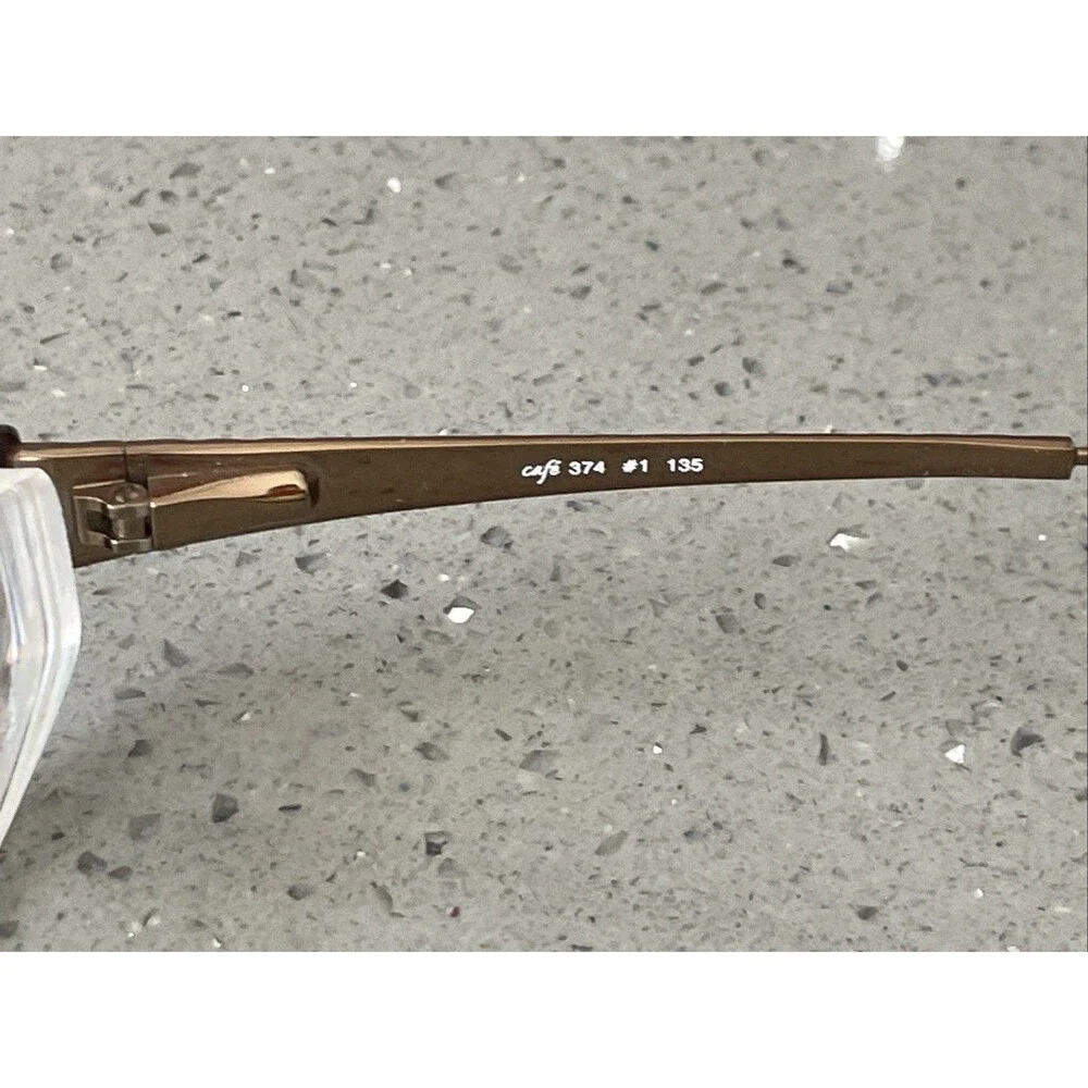 Silver Dollar Eyeglasses Frames Cafe 374 #1 Bronze brown Rectangle 52-17-135
